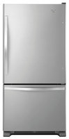Whirlpool WRB322DMBM 21.9 cu. ft. Bottom-Freezer Refrigerator with SpillGuard Glass Shelves, Fixed Gallon Door Bin, Humidity Controlled Crispers, LED Lighting and Ice Maker: Stainless Steel