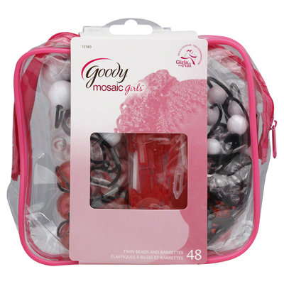 Goody Products Inc. Goody Girls Mosiac Twin Beads/Hinge Barrette Combo Pack, 48 CT