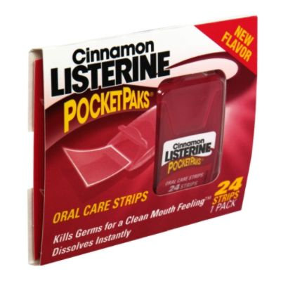 Listerine Oral Care Strips, Cinnamon, 24 strips