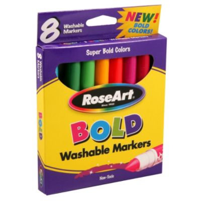 RoseArt Broadline Bold, Washable Markers - Pack of 8