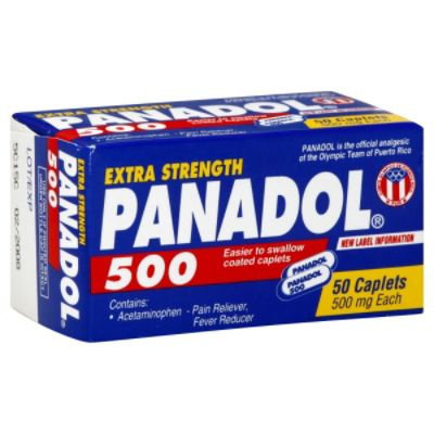 Pain Reliever/Fever Reducer, Extra Strength, 500 mg, Caplets, 50 caplets