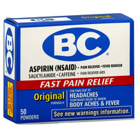 Block Drug Company, Inc. BC Pain Reliever/Fever Reducer, Original Formula, Powders, 50 ct
