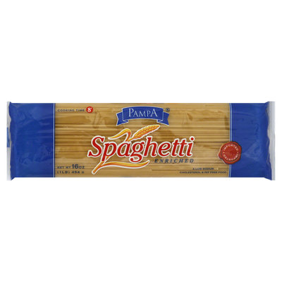 Pampa Spaghetti, Enriched, 16 oz (1 lb) 454 g - TRANSNATIONAL FOODS, INC.
