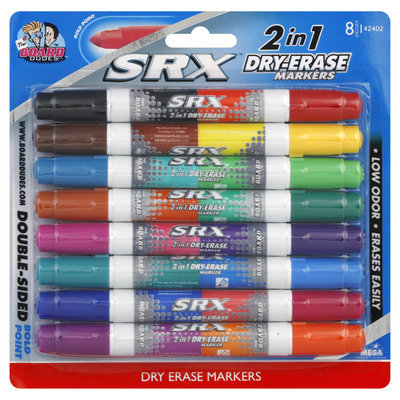 Board Dudes 42402BDVA24 Dry Erase Double-ended Markers Assorted 8/pk