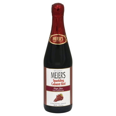 Meiers Grape Sparkling Red Cabaret 100% Juice, 25. 4 oz, Pack of 12