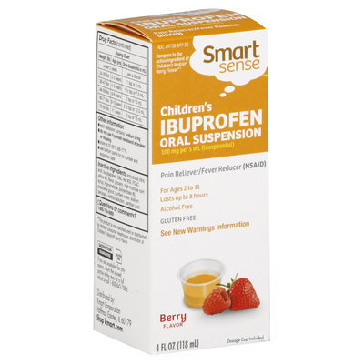 Smart Sense Ibuprofen, Children's, Berry Flavor, Oral Suspension, 4 fl oz (118 ml) - KMART CORPORATION