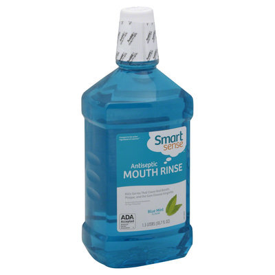 Smart Sense Mouth Rinse, Antiseptic, Blue Mint Flavor, 50.7 fl oz (1.5 lt) - KMART CORPORATION