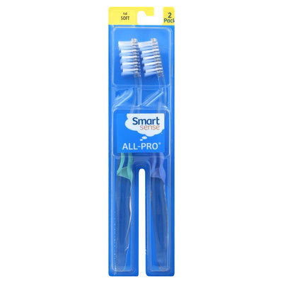 Kmart Corporation Smart Sense All-Pro Toothbrushes, Full, Soft, 2 toothbrushes