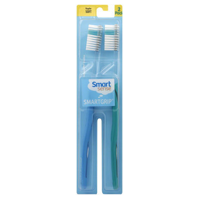 Kmart Corporation Smart Grip Toothbrushes, Regular, Soft, 2 toothbrushes