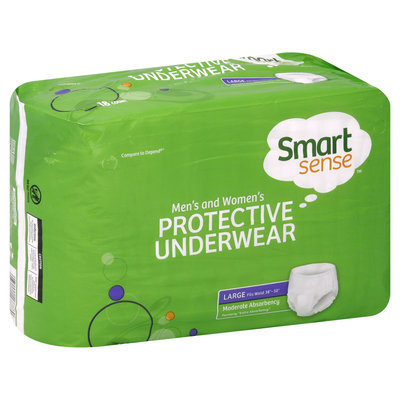 Kmart Corporation Underwear, Protective, Men's and Women's, Moderate Absorbency, Large, 18 underwear