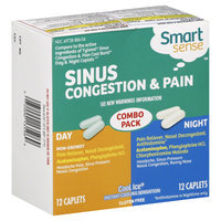 Smart Sense Sinus Congestion & Pain, Day/Night, Cool Ice, 24 Caplets - KMART CORPORATION