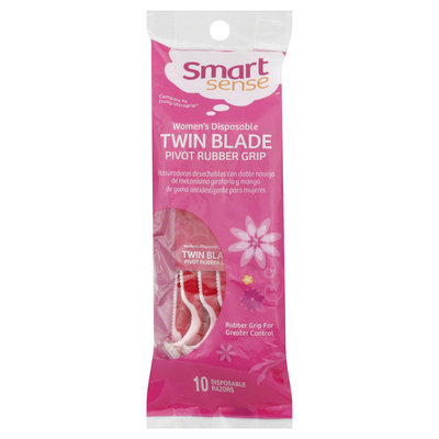 Smart Sense Razors, Women's Disposable, Twin Blade, Pivot Rubber Grip, 10 razors - KMART CORPORATION