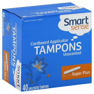 Smart Sense Tampons, Cardboard Applicator, Super Plus, Unscented 40 tampons - KMART CORPORATION