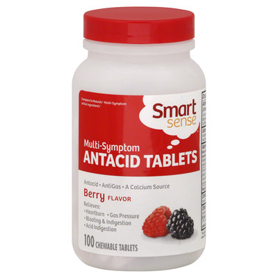 Mygofer Smart Sense Antacid Tablets, Multi-Symptom, Berry Flavor, 100 tablets