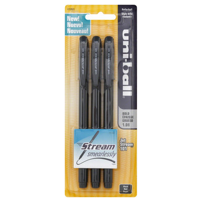Eberhard Faber Uni-Ball Black Jetstream 101 Gel Pen 3/Pack (1772521)