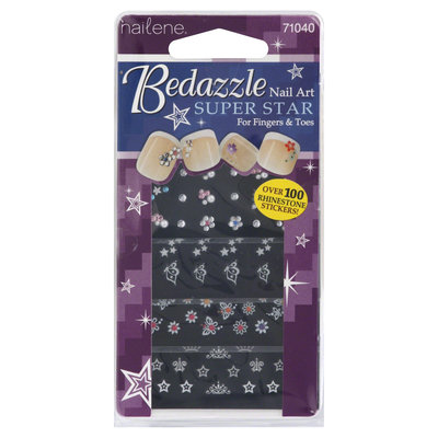 Nina International Inc. Bedazzle Nail Art, Super Star, 4 sheets
