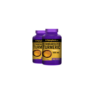 Piping Rock Turmeric Extract Curcumin 500mg 2 Bottles x 240 Capsules