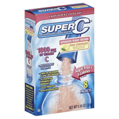 Super C Pink Lemonade Vitamin & Mineral Drink Mix 8Ct