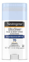 Neutrogena® Ultra Sheer® Face + Body Stick Sunscreen Broad Spectrum SPF 70