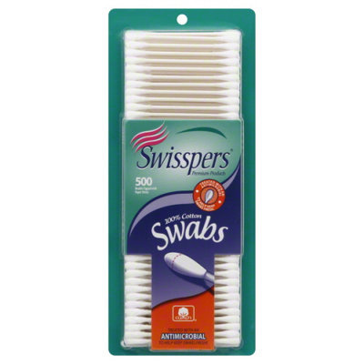Swisspers Anti Microbial Cotton Swabs 500 Count