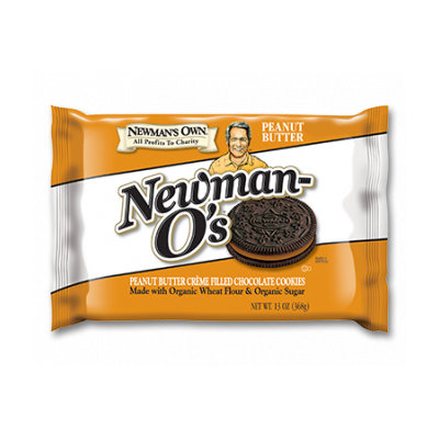 Newman's Own Organics Newman-O's Creme Filled Chocolate Cookies Peanut Butter