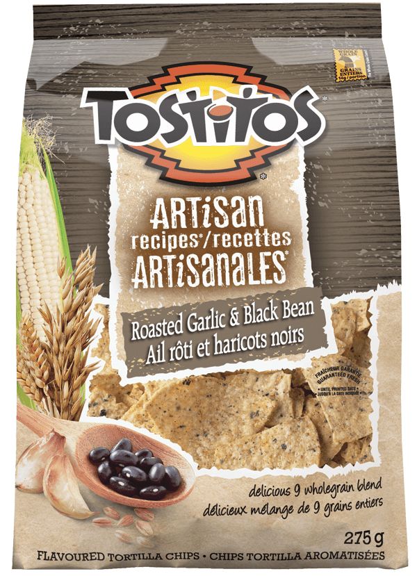 TOSTITOS® ARTISAN RECIPES® Roasted Garlic & Black Bean Tortilla Chips