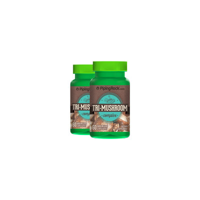 Piping Rock Triple Mushroom Extract Complex 2 Bottles x 60 Capsules