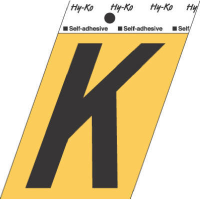 3-1/2 Inch Press-On Gold Aluminum Black Letter K GG25/K by Hy Ko