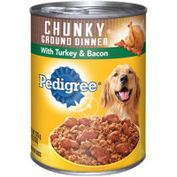 Pedigree® Chunky Turkey & Bacon Meaty Ground Dinner Dog Food Canned