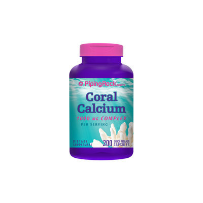 Piping Rock Ultra Coral Calcium 1000mg Complex 200 Capsules