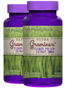 Piping Rock Graminex Flower Pollen Extract 500mg 2 Bottles x 60 Capsules