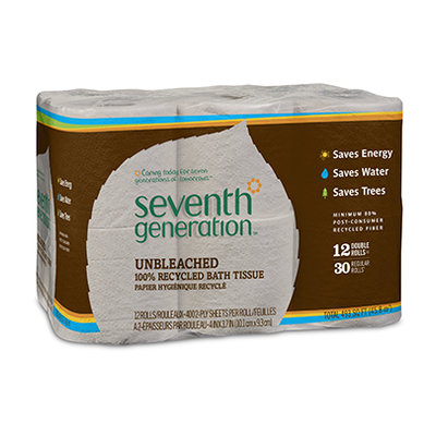 Seventh Generation Unbleached 100% Recycled Bathroom Tissue