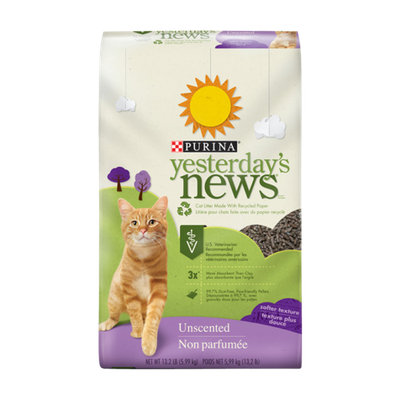 Tidy Cats Alternative Cat Litter Softer Texture Yesterday's News Unscented Cat Litter