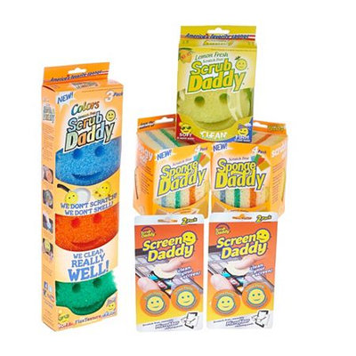 Scrub Daddy Set/12 Assorted Cleaning Sponge w/ Set of 4 Screen Daddy