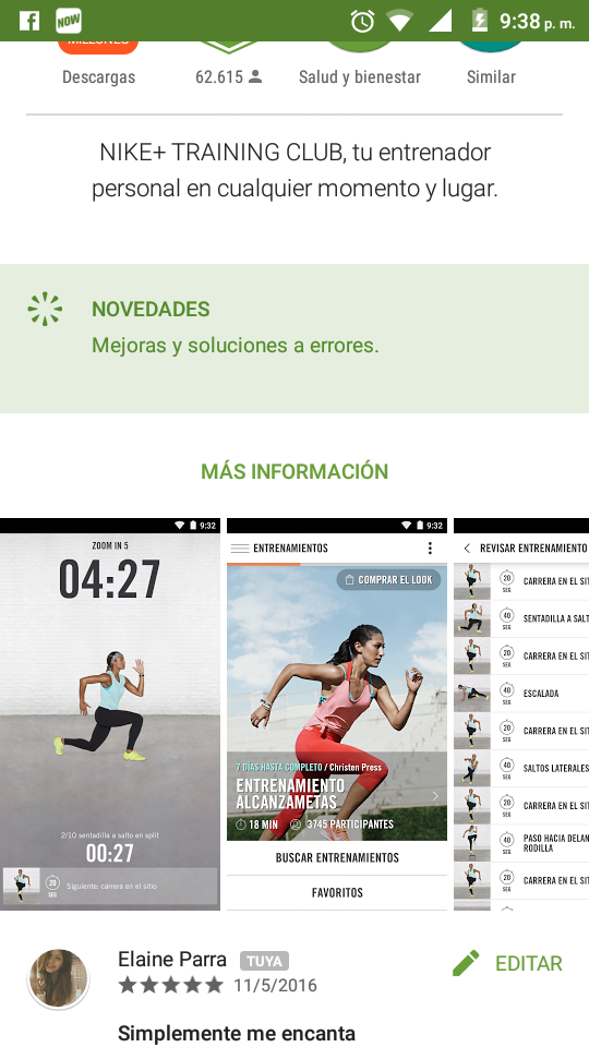 Photo of Nike Training Club App uploaded by Elaine Teresa P.
